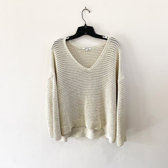 Madewell Seville Open Knit Rainbow Marled Pullover Sweater L Boho Chic - Picture 2 of 8